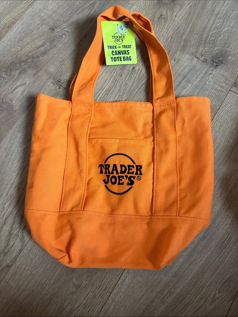 Trader Joe's Bright Orange Canvas Tote